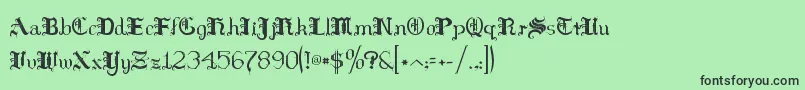 Weitere Informationen zur HildaSonnenschein-Schriftart HildaSonnenschein-Schriftart – Schwarze Schriften auf grünem Hintergrund