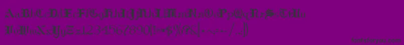 Fonte HildaSonnenschein – fontes pretas em um fundo violeta