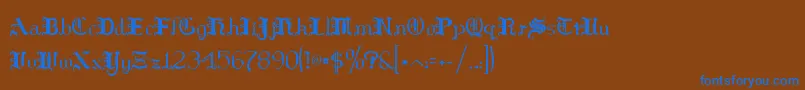 HildaSonnenschein Font – Blue Fonts on Brown Background