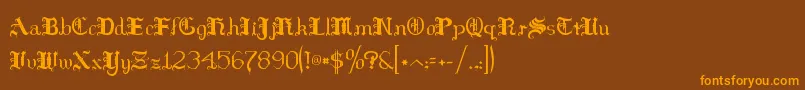 HildaSonnenschein Font – Orange Fonts on Brown Background