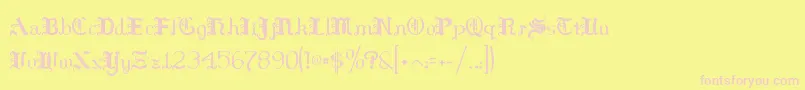 HildaSonnenschein Font – Pink Fonts on Yellow Background