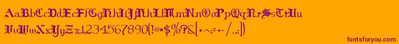 HildaSonnenschein Font – Purple Fonts on Orange Background