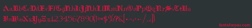 HildaSonnenschein Font – Red Fonts on Black Background