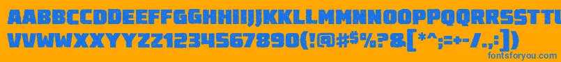 Destroyearthroughbb Font – Blue Fonts on Orange Background