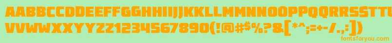 Destroyearthroughbb Font – Orange Fonts on Green Background
