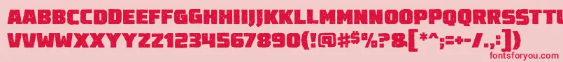 フォントDestroyearthroughbb – ピンクの背景に赤い文字