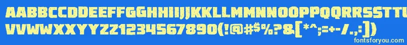 Destroyearthroughbb Font – Yellow Fonts on Blue Background