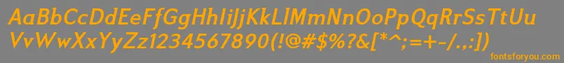 Ikariusadfno2stdBolditalic Font – Orange Fonts on Gray Background