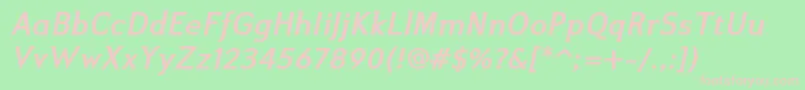 Ikariusadfno2stdBolditalic Font – Pink Fonts on Green Background