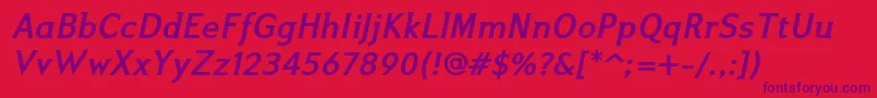 Ikariusadfno2stdBolditalic Font – Purple Fonts on Red Background