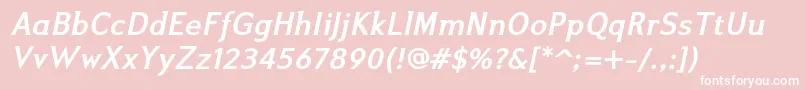 Ikariusadfno2stdBolditalic Font – White Fonts on Pink Background