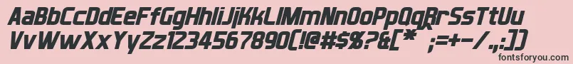 フォントXballItalic – ピンクの背景に黒い文字