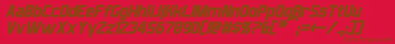 Fonte XballItalic – fontes marrons em um fundo vermelho