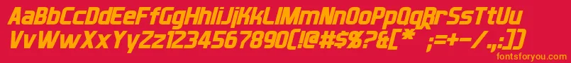 Więcej informacji o czcionce XballItalic Czcionka XballItalic – pomarańczowe czcionki na czerwonym tle