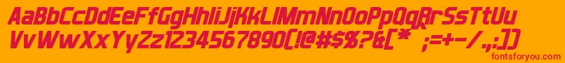 Fonte XballItalic – fontes vermelhas em um fundo laranja