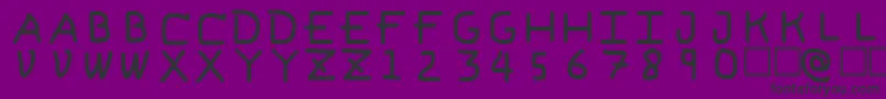 PfVeryverybadfont6-fontti – mustat fontit violetilla taustalla