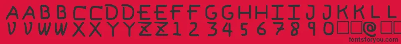 Fonte PfVeryverybadfont6 – fontes pretas em um fundo vermelho