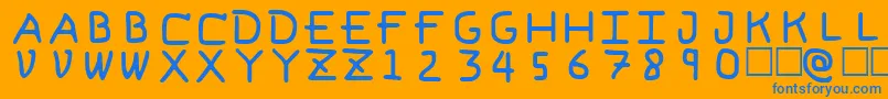 PfVeryverybadfont6 Font – Blue Fonts on Orange Background