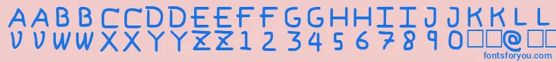 PfVeryverybadfont6 Font – Blue Fonts on Pink Background