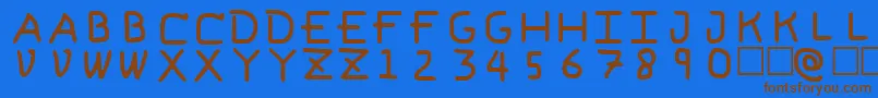 fuente PfVeryverybadfont6 – Fuentes Marrones Sobre Fondo Azul