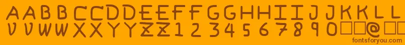 PfVeryverybadfont6 Font – Brown Fonts on Orange Background