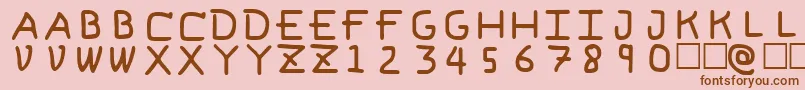 PfVeryverybadfont6 Font – Brown Fonts on Pink Background