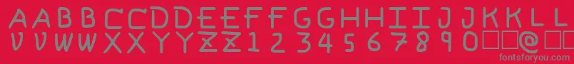 PfVeryverybadfont6 Font – Gray Fonts on Red Background