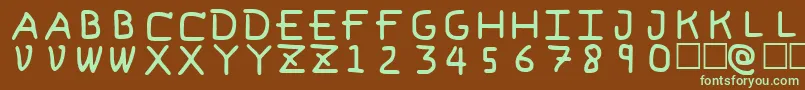 PfVeryverybadfont6 Font – Green Fonts on Brown Background