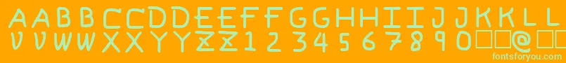 PfVeryverybadfont6 Font – Green Fonts on Orange Background