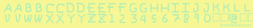 PfVeryverybadfont6 Font – Green Fonts on Yellow Background
