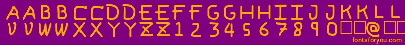 PfVeryverybadfont6 Font – Orange Fonts on Purple Background