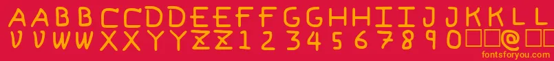 Police PfVeryverybadfont6 – polices orange sur fond rouge