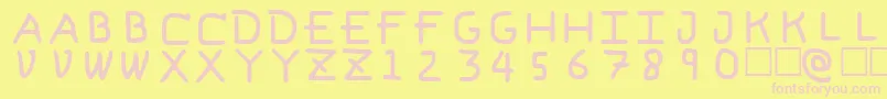 PfVeryverybadfont6 Font – Pink Fonts on Yellow Background