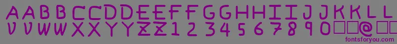 PfVeryverybadfont6-fontti – violetit fontit harmaalla taustalla