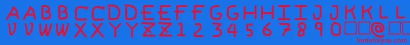 フォントPfVeryverybadfont6 – 赤い文字の青い背景