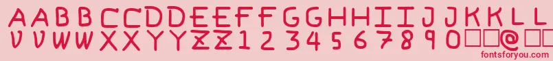 フォントPfVeryverybadfont6 – ピンクの背景に赤い文字