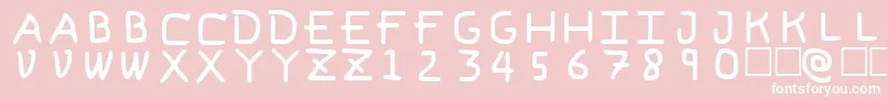 Fonte PfVeryverybadfont6 – fontes brancas em um fundo rosa