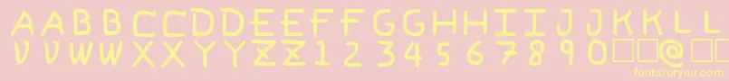 PfVeryverybadfont6 Font – Yellow Fonts on Pink Background