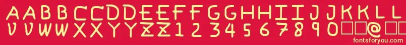 PfVeryverybadfont6 Font – Yellow Fonts on Red Background