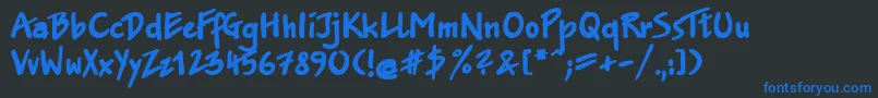 SanasoftJakobExtra.Kz Font – Blue Fonts on Black Background