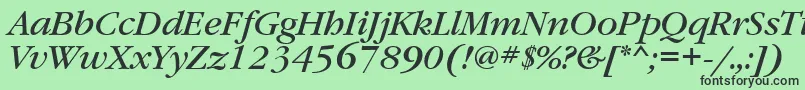 フォントGaramondbookettItalic – 緑の背景に黒い文字