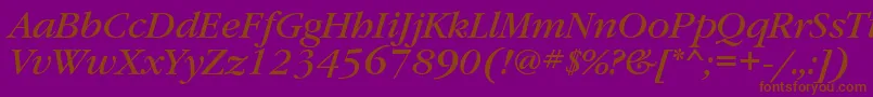 fuente GaramondbookettItalic – Fuentes Marrones Sobre Fondo Morado