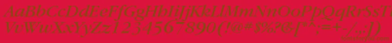 GaramondbookettItalic-fontti – ruskeat fontit punaisella taustalla