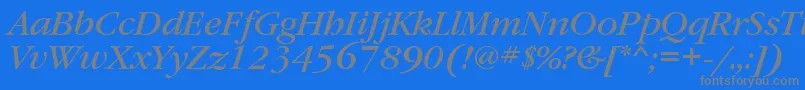 Czcionka GaramondbookettItalic – szare czcionki na niebieskim tle