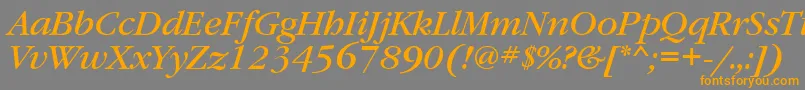 GaramondbookettItalic-Schriftart – Orangefarbene Schriften auf grauem Hintergrund