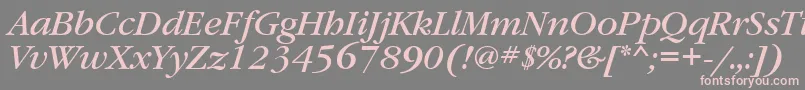 GaramondbookettItalic-Schriftart – Rosa Schriften auf grauem Hintergrund