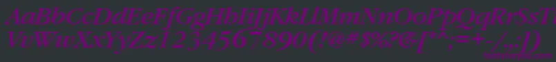 GaramondbookettItalic-Schriftart – Violette Schriften auf schwarzem Hintergrund