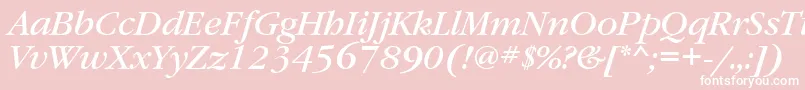 Шрифт GaramondbookettItalic – белые шрифты на розовом фоне