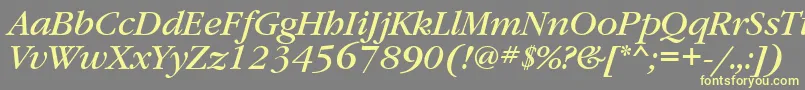 Шрифт GaramondbookettItalic – жёлтые шрифты на сером фоне