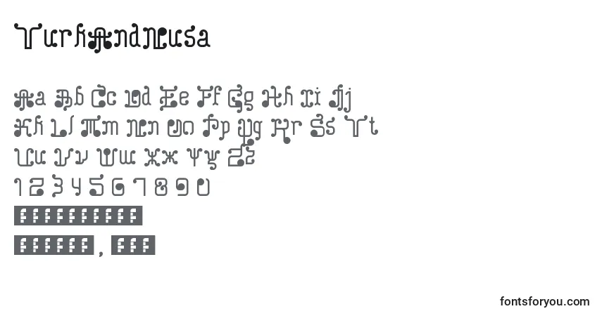 Fuente TurkAndNusa - alfabeto, números, caracteres especiales
